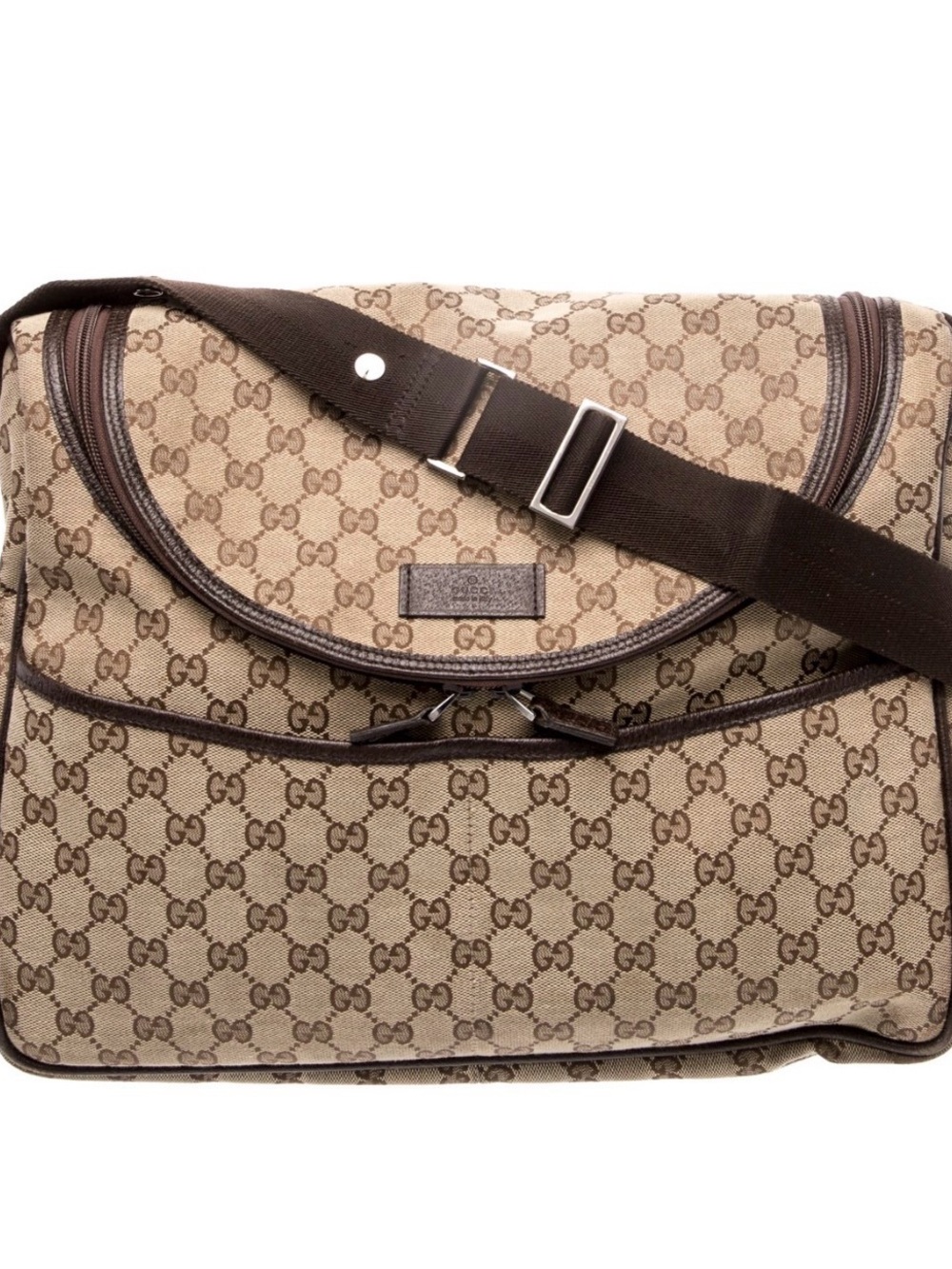 Gucci Brown/Tan GG Supreme Diaper Bag - Picture 1 of 11